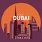 Abstract dubai city skyline with different famous landmarks Vector