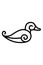 Abstract duck line art icon simple and modern