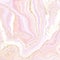 Abstract dusty pink liquid marbled watercolor background with golden crackers. Pastel marble alcohol ink drawing effect