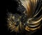 Abstract dynamic background texture. Golden science fiction style. Concept of luxury, success, and triumph