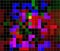 Abstract dynamical image of squares in all colors of the rainbow