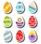 Abstract Easter egg sticker set