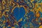 Abstract Ebru marbling painting background with   with heart patterns