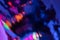 Abstract edgy neon noir blue background night club scene urban