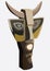 Abstract Egyptian pharaoh mask illustration totem pole flat low poly African tribal