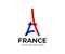 Abstract Eiffel Tower logo template. Line symbol of Paris vector design