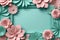 Abstract elegance 3D paper pastel floral frame for a multitude of design applications from book overs to website backgrounds