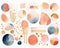 Abstract elements terracotta blue and orange blush