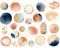 Abstract elements terracotta blue and orange blush