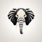 Abstract Elephant With Striped Tusks: Graphic Symbolism In Crystals