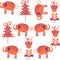 Abstract elephants seamless pattern vector. It is located in swatch menu