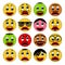 Abstract emoticon icon collection. Vector emoji