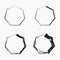 Abstract empty black heptagon icon. Geometric figure. Simple outline style concept. Vector illustration. Stock image.