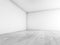 Abstract empty interior, corner of blank white walls