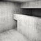 Abstract empty square concrete interior, 3d