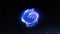 Abstract Energy Orb or Energy Sphere Moving Dynamically. Ultramarine particle energy sphere. Abstract technology, science,