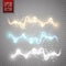 Abstract energy shock effect with many glowing particles. Vector illustration