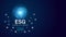 Abstract ESG with icons, concepts, ideas and light bulbs Digital world Sustainable corporate development Environment, Social, and