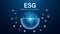 Abstract ESG world with icon concept sustainable corporate development Environment, Social, and Governance