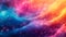 Abstract ethereal wave of colors with sparkling particles, a vibrant fantasy of pink, blue, and orange hues, resembling a dreamy