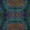 Abstract ethnic old shabby dark blue green pattern