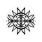 Abstract ethnic snowflake. Folk sacred geometry symbol. Mystic, alchemy, occult. Boho poster, folklore slavic design.