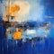 Abstract Expressionism Painting: Serene Dutch Marine Scene With Blue And Yellow
