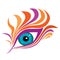 Abstract eye with colorful fake eyelashes