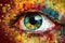 Abstract Eye digital painting impression photorealistic painting, psychedelic art