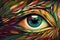 Abstract Eye digital painting impression photorealistic painting, psychedelic art