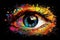 Abstract Eye digital painting impression photorealistic painting, psychedelic art