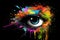 Abstract Eye digital painting impression photorealistic painting, psychedelic art