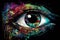 Abstract Eye digital painting impression photorealistic painting, psychedelic art