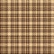Abstract fabric texture pattern vector in gold and brown. Seamless dark tweed check plaid.