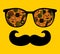 Abstract face of man in glasses with moustaches.