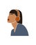 Abstract faceless woman in headphones. Girl listen to an audio recording with headphones. Modern vector illustration on