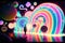 abstract fantacy halographic candyland background