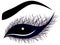 Abstract female eye with long curling eyelashes