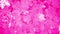 Abstract festive christmas backdrop. A pink festive background of decorative hanging snowflakes swaying in the wind