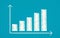 Abstract financial uptrend bar chart in chalk Scribble design on blue color background