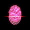 Abstract Fingerprint scan. Letter S. identification and security