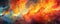 Abstract Fire Dance: dynamic panorama capturing the fiery dance of abstract flames, with vibrant colors panorama