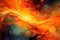 Abstract Fire Dance: dynamic panorama capturing the fiery dance of abstract flames, with vibrant colors, swirling movements