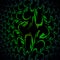 Abstract fish scale decoration green and black centered and blurred