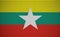 Abstract flag of Myanmar made of circles. Burmese flag designed with colored dots giving it a modern and futuristic abstract look