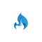 Abstract flame design element, stylized fire icon