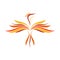 Abstract Flame Flying Phoenix Line Art Symbol