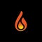 Abstract flame logo design. Creative fire logotype. Vector business icon