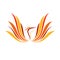 Abstract Flame Phoenix Wings Line Art Symbol
