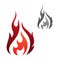 Abstract flaming vector icon isolated on the white background